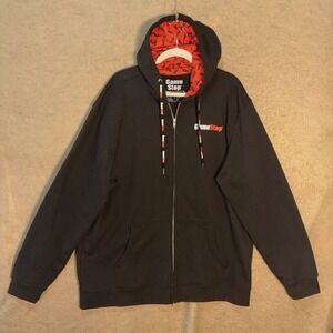 Gamestop Hoodie Jacket Mens 2XL Black Red Zip Up Logo Gamer Workwear